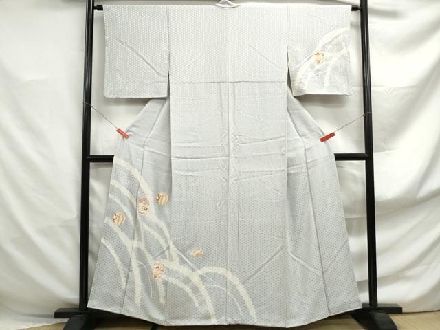 平和屋着物■訪問着 総刺繍 絞り 仕覆花文 銀彩 正絹 逸品 DABF4928qa