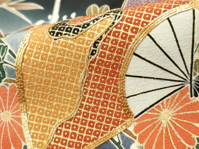 平和屋着物■豪華黒留袖 作家物 駒刺繍 立波扇面花文 暈し染め 金彩 正絹 逸品 DABJ5280qa