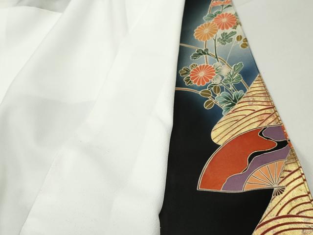 平和屋着物■豪華黒留袖 作家物 駒刺繍 立波扇面花文 暈し染め 金彩 正絹 逸品 DABJ5280qa