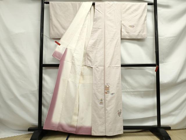 平和屋着物■訪問着 紬地 玩具文 正絹 逸品 DABF4941qa