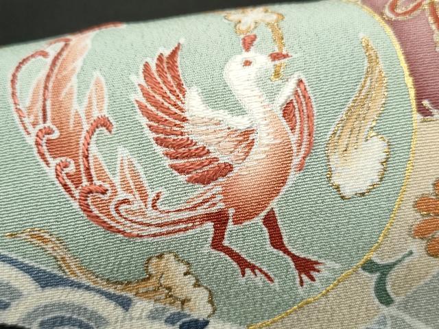 平和屋着物■豪華黒留袖 刺繍 雪輪花鳥文 金彩 正絹 逸品 DABF4944qa