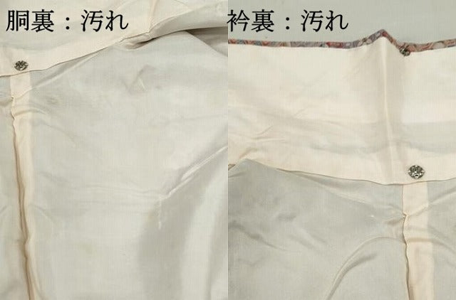 平和屋着物■上質な小紋 切嵌更紗花文 正絹 逸品 DABF4946qa