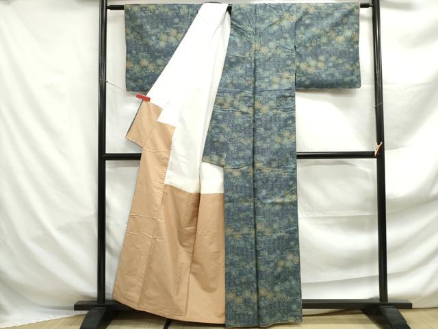 平和屋着物■上質な紬 草花文 正絹 逸品 DABF4965qa