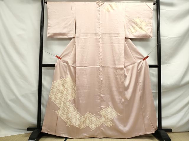 平和屋着物■訪問着 駒刺繍 松皮菱花文 金彩 正絹 逸品 DABF4989qa
