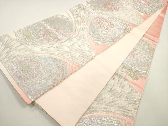 平和屋着物◎六通柄袋帯 唐織 孔雀羽正倉院花文 金銀糸 正絹 逸品 DABF5111xg
