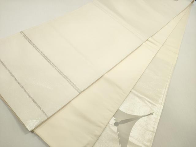 平和屋着物◎太鼓柄袋帯 飛鶴 銀糸 引箔 正絹 逸品 DABF5169xg