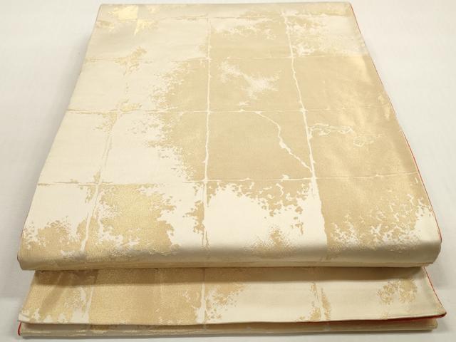平和屋着物◎両面 全通柄袋帯 破れ色紙 金糸 正絹 逸品 DABF5302xg