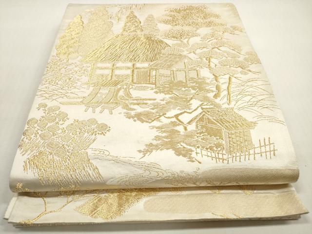 平和屋着物◎六通柄袋帯 京洛 三千院 金糸 三越扱い 正絹 逸品 DABF5312xg