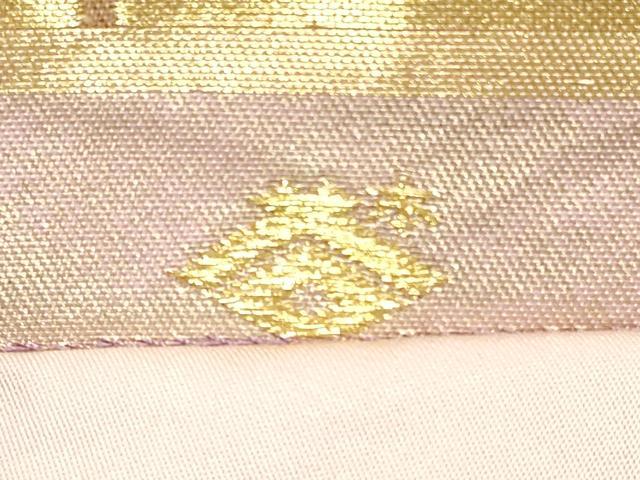平和屋着物◎西陣の名門 本家加納 六通柄袋帯 雲重ね文 金糸 正絹 逸品 DABF5325xg