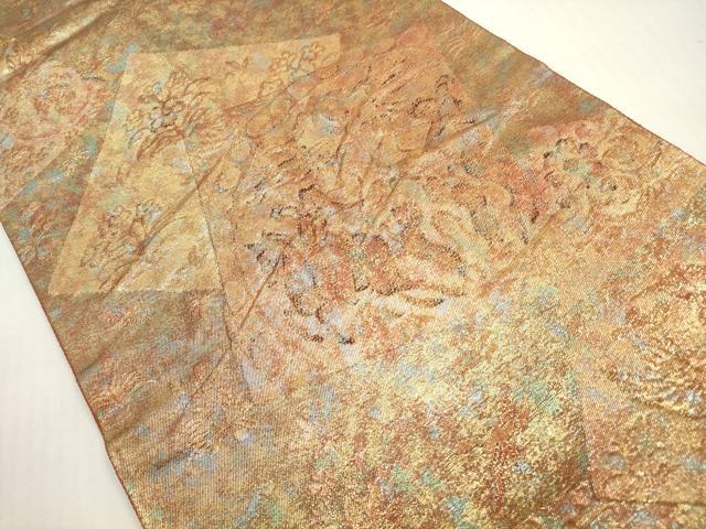 平和屋着物◎六通柄袋帯 狩猟文 金糸 引箔 正絹 逸品 DABF5458xg