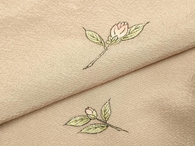 平和屋着物▽上質な小紋 単衣 枝花文 正絹 逸品 DABF5528du