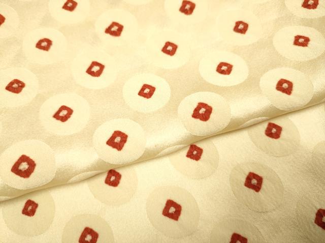 平和屋着物▽上質な小紋 単衣 絞り 丸文 正絹 逸品 DABF5536du