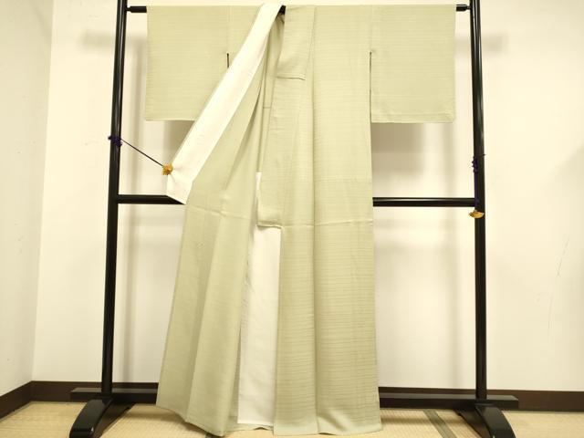 平和屋着物▽京加賀友禅 百貫達雄 色無地 単衣 横段地紋 蒸栗色 正絹 逸品 DABF5574du