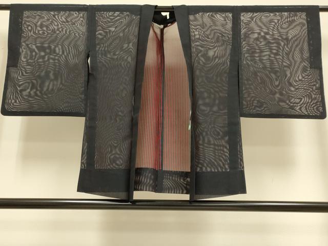 平和屋着物▽羽織 スリーシーズン 春夏秋 塵除け 濃い黒紅色 正絹 逸品 DABF5575du