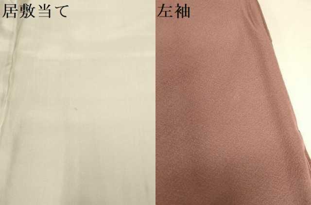 平和屋着物▽上質な色無地 単衣 蘇芳香色 正絹 逸品 DABF5585du