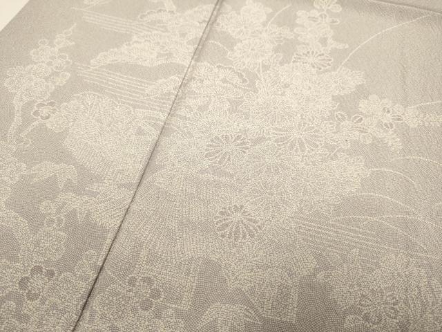 平和屋着物▽伝統工芸師 服部光擴 訪問着 単衣 立波風景花文 正絹 逸品 未使用 DABF5599du