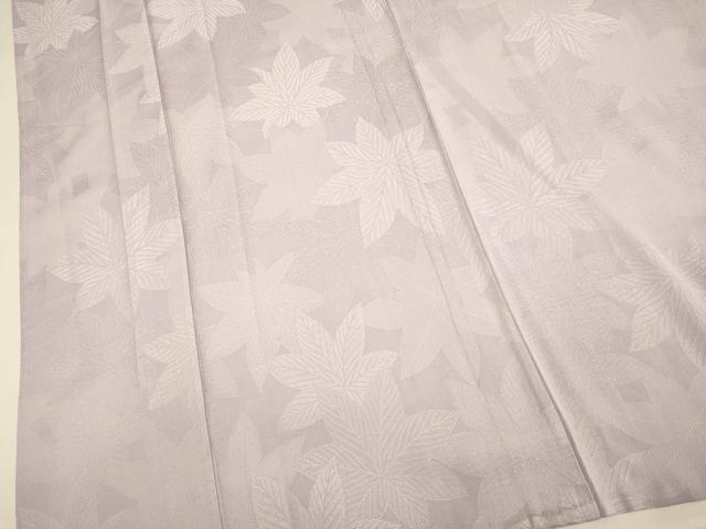 平和屋着物▽上質な色無地 単衣 楓地紋 梅鼠色 正絹 逸品 DABF5600du