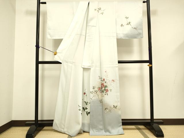 平和屋着物▽訪問着 単衣 花籠文 暈し染め 金彩 正絹 逸品 未使用 DABF5606du