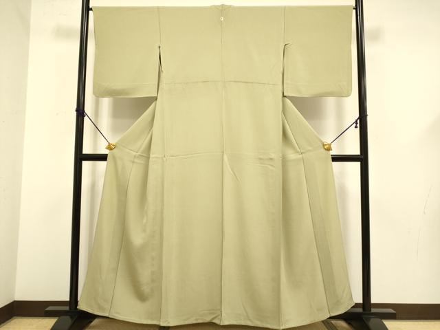 平和屋着物▽上質な色無地 単衣 利休茶色 正絹 逸品 DABF5609du