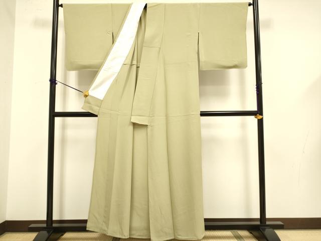 平和屋着物▽上質な色無地 単衣 利休茶色 正絹 逸品 DABF5609du