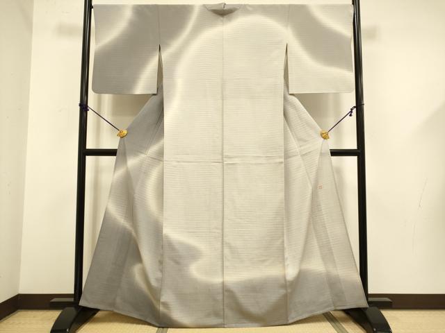 平和屋着物▽本塩沢 やまだ織 訪問着 染色作家 桐村博 訪問着 単衣 霞文 正絹 逸品 DABF5611du