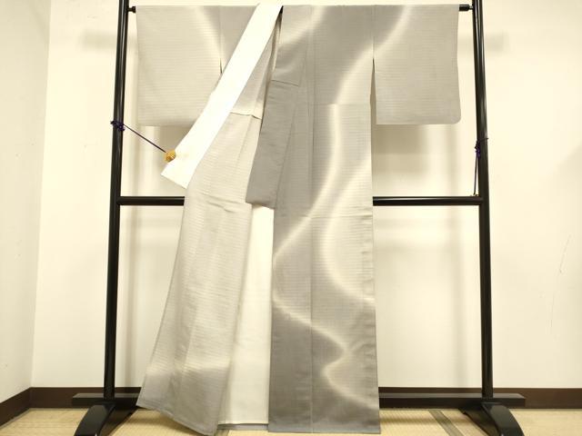 平和屋着物▽本塩沢 やまだ織 訪問着 染色作家 桐村博 訪問着 単衣 霞文 正絹 逸品 DABF5611du