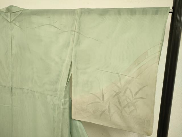 平和屋着物▽訪問着 単衣 無双 紗袷 紗×紗 人物風景文 暈し染め 金銀彩 正絹 逸品 DABF5612du