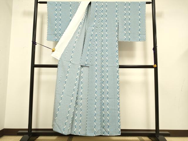 平和屋着物▽小紋 単衣 矢羽間道 洗える着物 未使用 DABF5618du