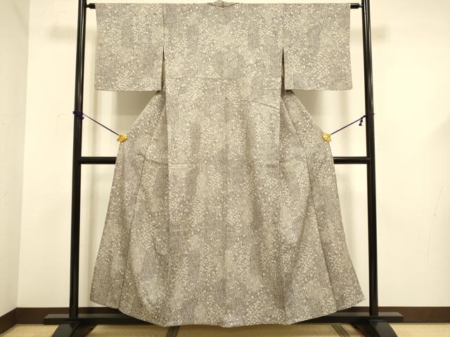 平和屋着物▽小紋 単衣 切嵌花文 洗える着物 DABF5629du