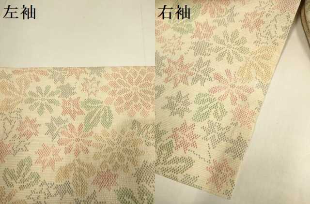 平和屋着物▽本塩沢 単衣 草花文 証紙付き 正絹 逸品 未使用 DABF5636du