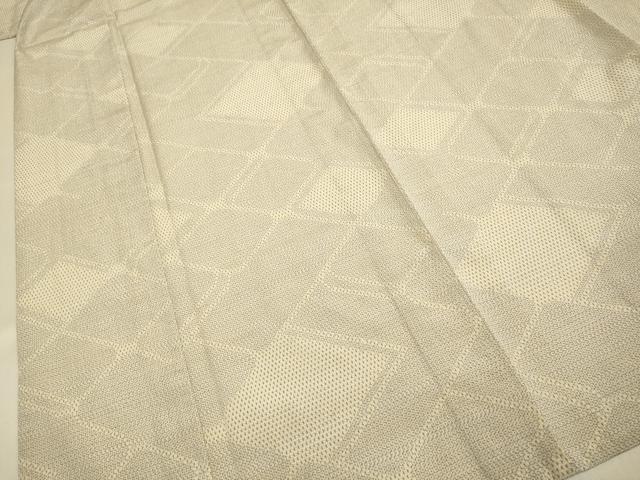 平和屋着物▽本塩沢 単衣 110亀甲 菱文 正絹 逸品 DABF5645du