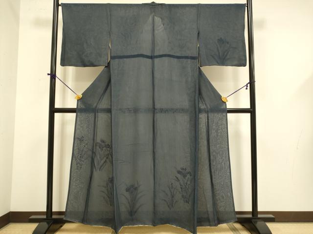 平和屋着物▽訪問着 無双 紗袷 紗×紗 菖蒲 正絹 逸品 DABF5652du
