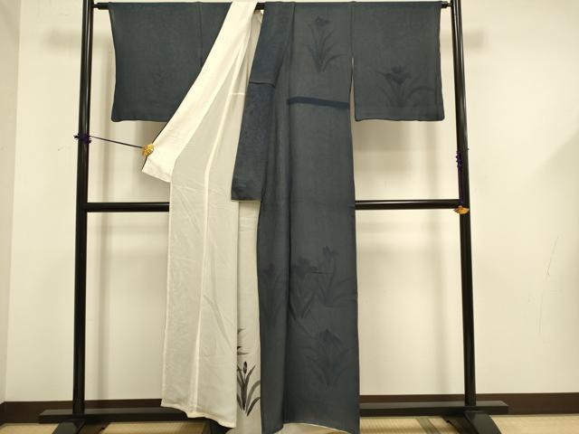平和屋着物▽訪問着 無双 紗袷 紗×紗 菖蒲 正絹 逸品 DABF5652du