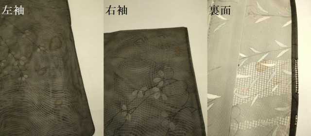 平和屋着物▽訪問着 無双 紗袷 紗×紗 南天文 黒地 正絹 逸品 DABF5654du