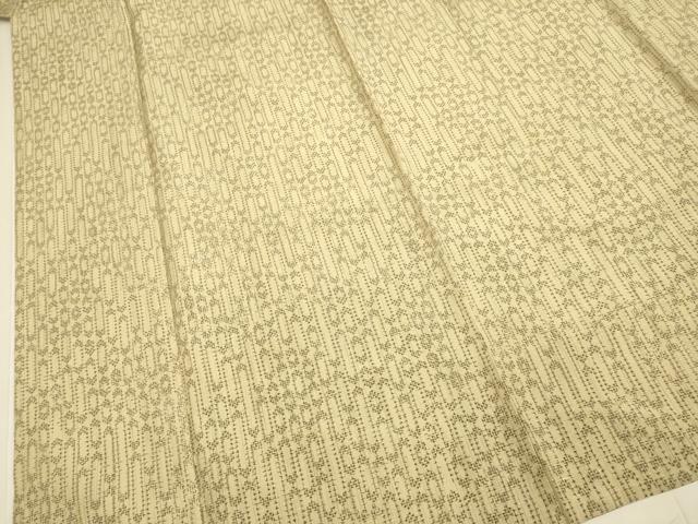 平和屋着物▽上質な紬 単衣 変わり縞 正絹 逸品 DABF5660du