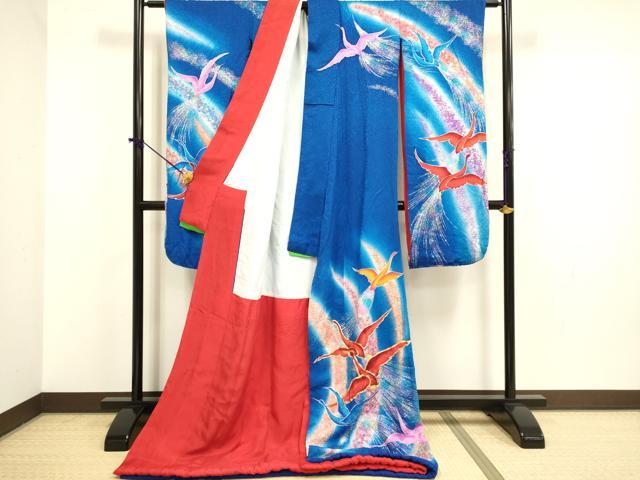 平和屋本店●お引きずり・お引き摺り・引き振袖 和装 結婚式 舞妓 芸妓 芸者 衣装 駒刺繍 飛鶴文 暈し染め 金銀彩 DABF5700du