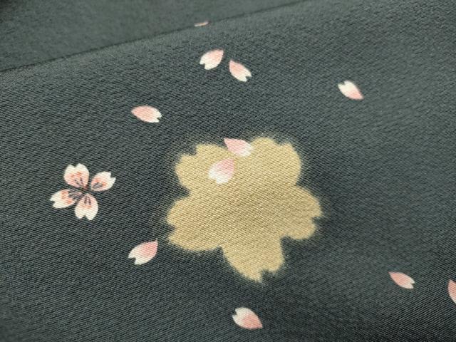 平和屋着物▽上質な小紋 単衣 舞桜文 正絹 逸品 DABF5716du