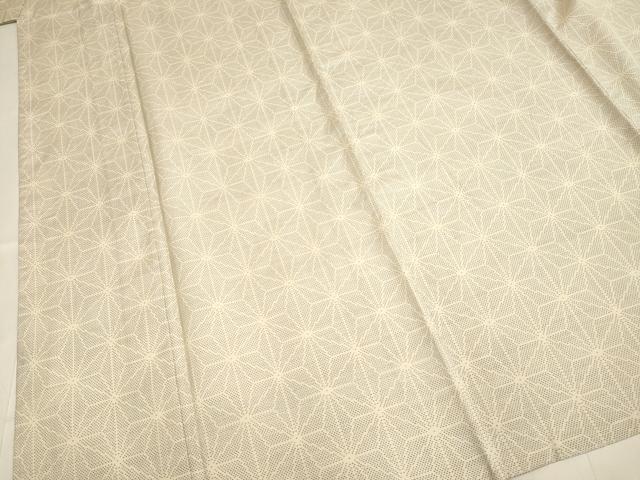 平和屋着物▽本場大島紬 単衣 白大島 麻の葉文様 正絹 逸品 DABF5717du