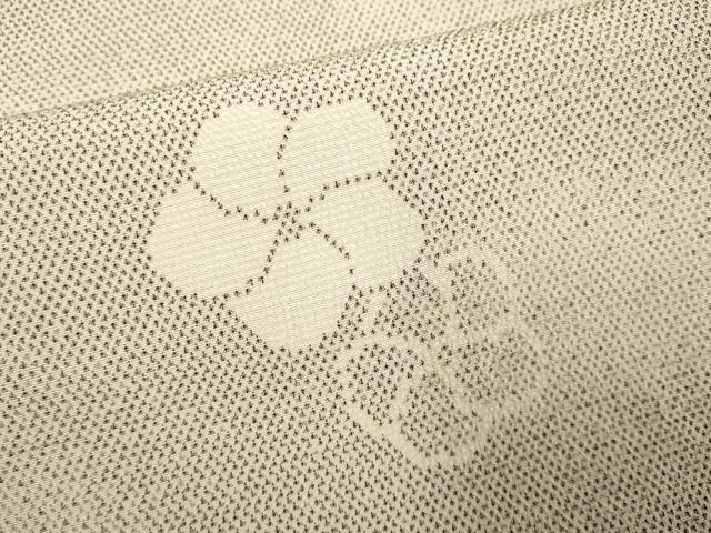 平和屋着物▽本塩沢 単衣 梅 さが美扱い 正絹 逸品 DABF5720du