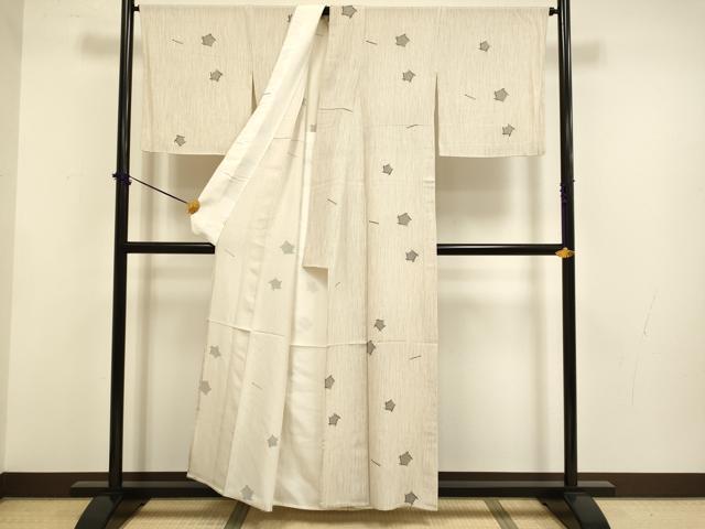 平和屋着物▽上質な小紋 単衣 亀甲文 正絹 逸品 DABF5727du