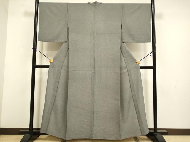 平和屋着物▽江戸小紋 単衣 万筋 暗黒色×白鼠色 さんび謹製 洗える着物 DABF5731du