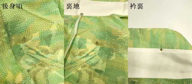 平和屋着物▽上質な紬 単衣 草花文 正絹 逸品 DABF5736du