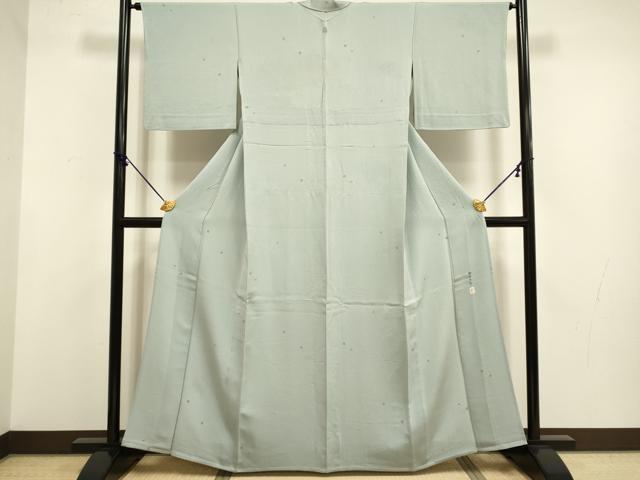 平和屋着物▽本加賀友禅作家 柿本市郎 小紋 単衣 舞花文 正絹 逸品 DABF5740du