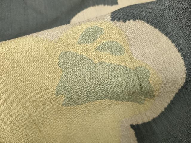平和屋着物▽上質な小紋 単衣 絞り 兎 正絹 逸品 DABF5741du