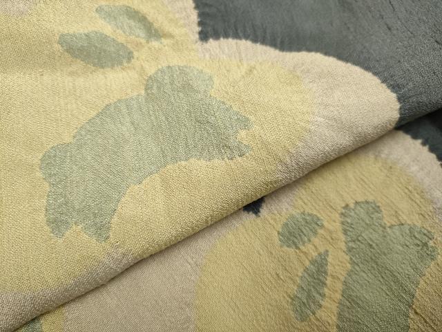 平和屋着物▽上質な小紋 単衣 絞り 兎 正絹 逸品 DABF5741du