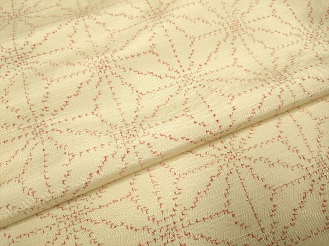 平和屋着物▽上質な紬 単衣 麻の葉文様 正絹 逸品 未使用 DABF5748du