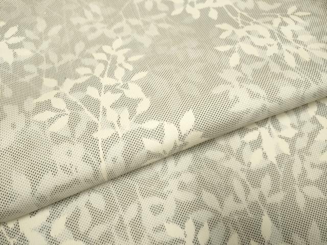 平和屋着物▽上質な紬 単衣 枝葉文 正絹 逸品 DABF5751du