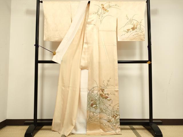 平和屋着物▽訪問着 単衣 短冊花文 暈し染め 金彩 西武百貨店扱い 正絹 逸品 DABF5766du