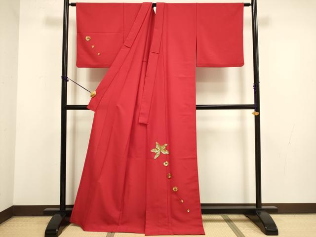 平和屋着物▽訪問着 単衣 舞花文 スパンコール 洗える着物 DABF5778du