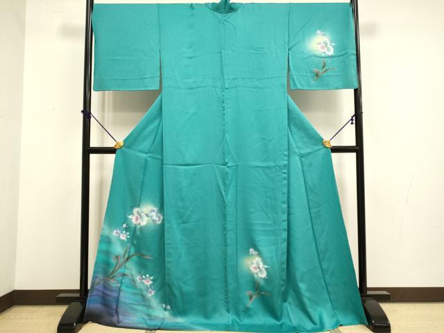 平和屋着物▽訪問着 単衣 草花文 暈し染め 金彩 やまと誂製 ロング丈 正絹 逸品 DABF5787du
